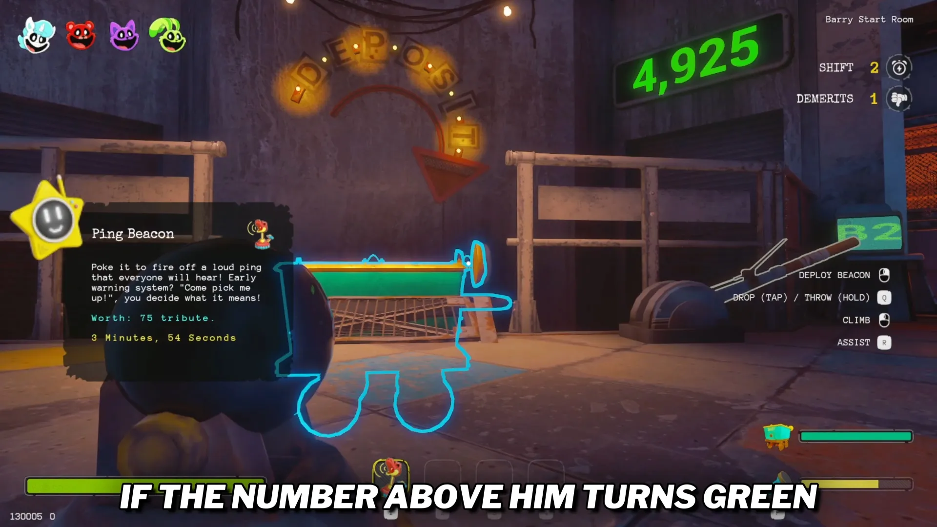 Escape from Playtime quota number above Barry